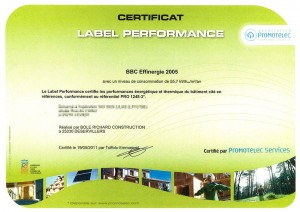 Certificat BBC Effinergie Bole Richard